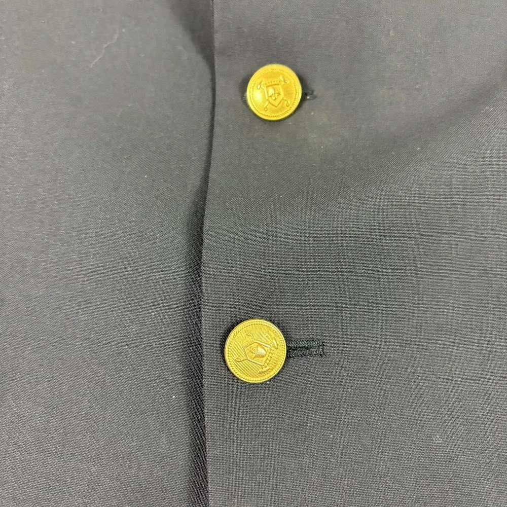 Vintage POLO University‎ Club Gold Button Blazer Mens 44R Navy Ralph Lauren USA